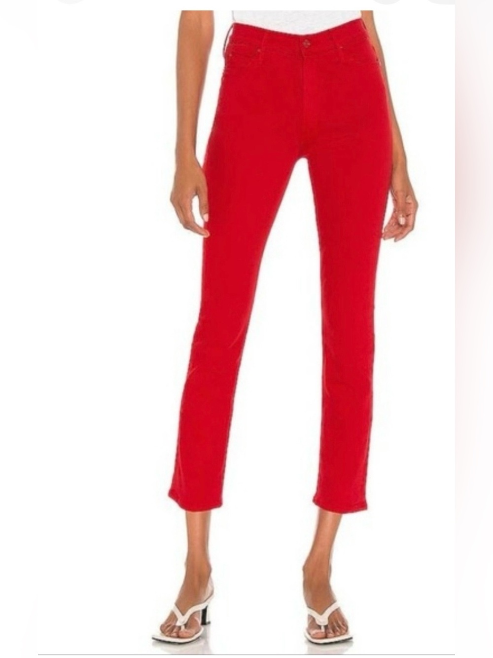 MOTHER the Dazzler Ankle Red Jeans